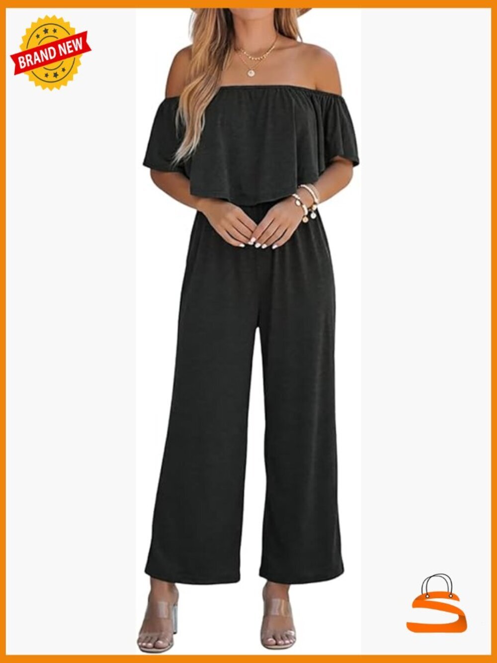 Off the Shoulder Short Sleeve Wide Leg Jumpsuit Summer Beach Vacation One Piece